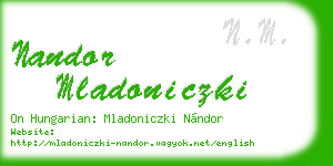 nandor mladoniczki business card