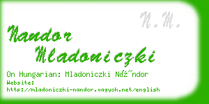 nandor mladoniczki business card